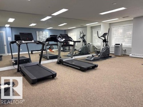 Exercise room featuring carpet and baseboards - 311 2098 Blackmud Creek Drive, Edmonton, AB 
