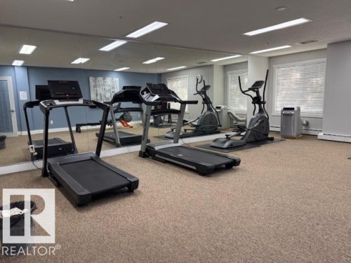 Workout area with carpet floors and baseboards - 311 2098 Blackmud Creek Drive, Edmonton, AB 