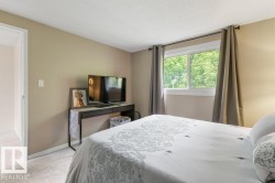 Carpeted bedroom with neutral wall tones and a white ceiling - 