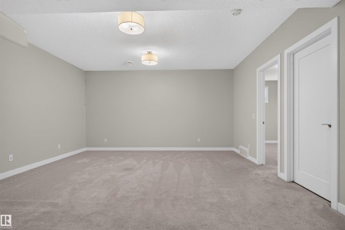 Spacious room featuring neutral carpeting, light-toned walls, and white baseboards - 9432 229 Street, Edmonton, AB 