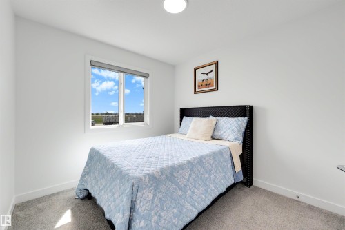 Room featuring a double window, white walls, and gray carpeting - 3173 Checknita Way, Edmonton, AB 