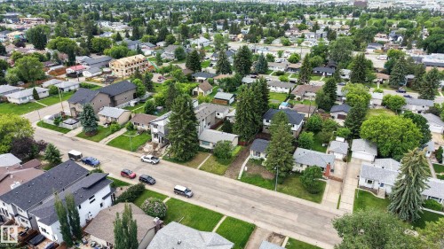 Aerial perspective highlighting an established residential area - 10924 154 Street, Edmonton, AB 