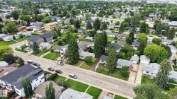 Aerial perspective highlighting an established residential area - 