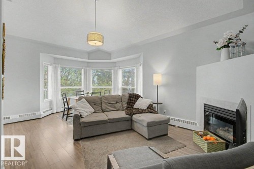 401 10827 85 Avenue, Edmonton, AB - Indoor Photo Showing Living Room With Fireplace