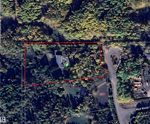 Aerial Property Image. Illustrating the property boundary and surrounding features - 133 52039 Range Road 213, Rural Strathcona County, AB - Outdoor With View