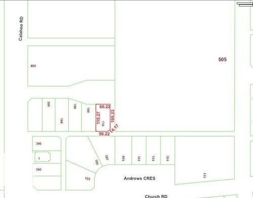 Survey Map. Illustrating lot dimensions and property boundaries - 110 Jespersen Avenue, Spruce Grove, AB 