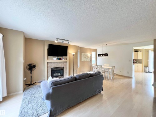 8 4755 Terwillegar Common, Edmonton, AB - Indoor Photo Showing Living Room With Fireplace