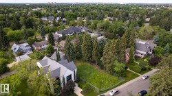 Aerial perspective showcasing a residential neighborhood with a diverse architectural mix - 