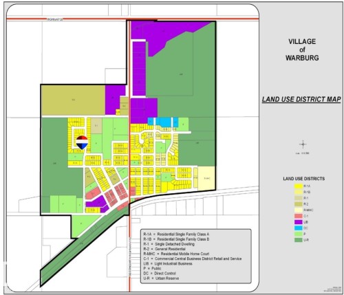 Land Use Bylaw - Zone R1A - 2 Woodbend Crescent, Warburg, AB 