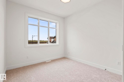 Recessed window with white trim, light-toned carpeting, and a flush-mount ceiling fixture - 13111 187 Avenue Nw, Edmonton, AB - Indoor Photo Showing Other Room