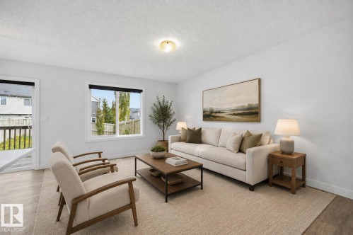 Virtually staged - 3605 Atkinson Loop, Edmonton, AB - Indoor Photo Showing Living Room