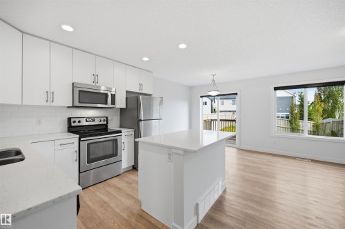 3605 Atkinson Loop, Edmonton, AB - Indoor Photo Showing Kitchen With Stainless Steel Kitchen With Double Sink