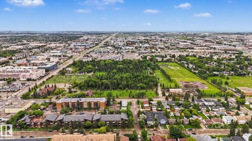 Expansive urban landscape featuring a mix of residential and commercial properties, mature tree cover, and developed infrastructure - 10242 161 Street, Edmonton, AB 