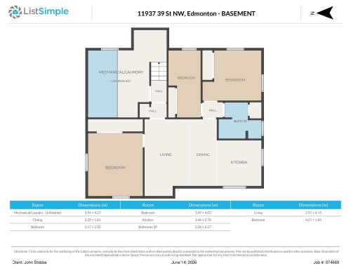 Floor plan - 11937 39 Street Nw, Edmonton, AB 