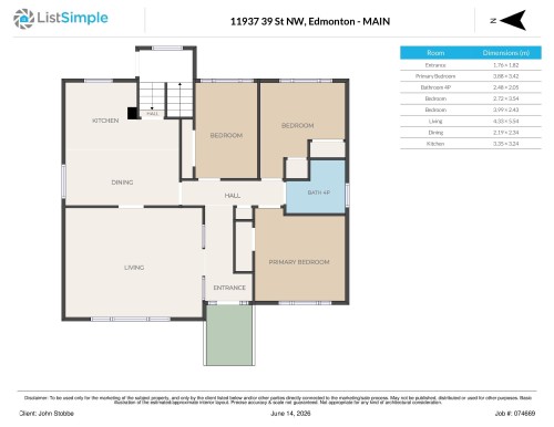 Floor plan - 11937 39 Street Nw, Edmonton, AB 