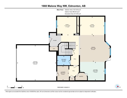 View of home floor plan - 1660 Malone Way, Edmonton, AB 