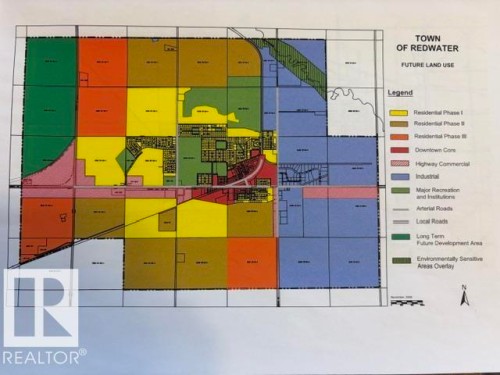 Future Land Use Map. Illustrating the planned land designations and infrastructure for the town of Redwater - 5520 48 Avenue, Redwater, AB 