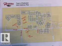 Town of Redwater 2024 Address Map. Illustrating the property's location and surrounding infrastructure - 