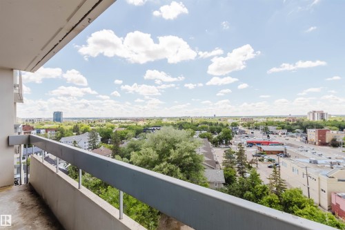 Balcony offering expansive urban and treeline vistas - 904 10883 Saskatchewan Drive, Edmonton, AB 
