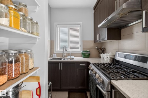 8607 Mayday Wynd, Edmonton, AB - Indoor Photo Showing Kitchen With Double Sink