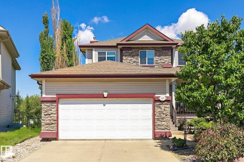 Two-story residence featuring a stone and siding facade - 163 Galland Crescent, Edmonton, AB 