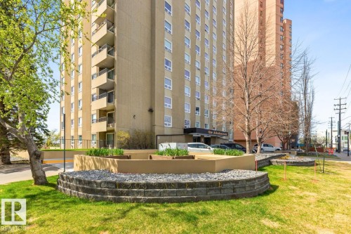 High-rise concrete building. - #602 12303 Jasper Av Nw, Edmonton, AB - Outdoor With Balcony