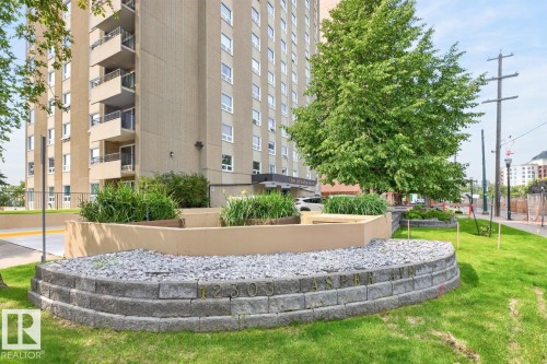 High-rise concrete building. - #602 12303 Jasper Av Nw, Edmonton, AB - Outdoor With Balcony
