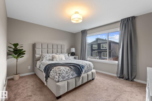 Plush carpeted bedroom with neutral wall tones - 2146 Koshal Way, Edmonton, AB 