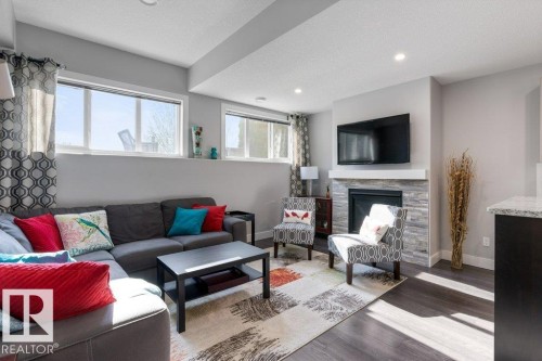 24 Elise Place, St. Albert, AB - Indoor Photo Showing Living Room With Fireplace