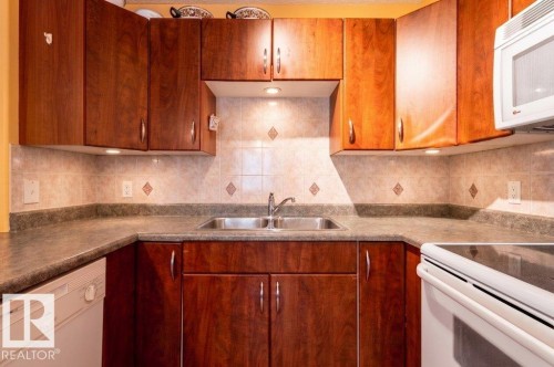 Double sinks & light above the sink. - 303 10528 77 Avenue, Edmonton, AB 