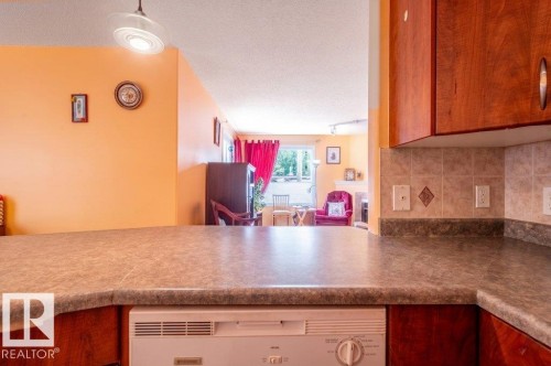 Direct View into the living room ideal for entertaining & enjoying outdoor views. - 303 10528 77 Avenue, Edmonton, AB 