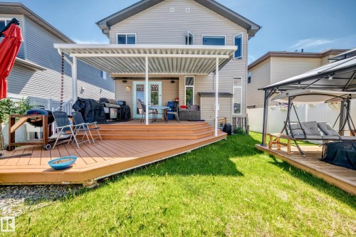 Composite deck with covered patio structure, providing exterior living space - 12410 171A Avenue, Edmonton, AB 