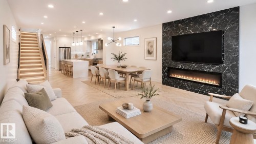 11712 122 Street, Edmonton, AB - Indoor Photo Showing Living Room With Fireplace