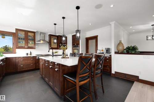 13850 Ravine Drive, Edmonton, AB - Indoor Photo Showing Kitchen With Double Sink With Upgraded Kitchen