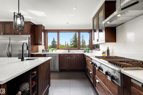 13850 Ravine Drive, Edmonton, AB - Indoor Photo Showing Kitchen With Upgraded Kitchen