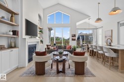 Vaulted ceilings with an arched transom window - 