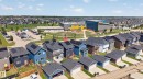 Aerial perspective of a detached residential property with solar panels - 749 Southfork Drive, Leduc, AB 