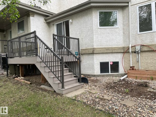 Multi-level outdoor deck featuring a gray finish and dark-toned metal railings - 2 1295 Carter Crest Road, Edmonton, AB - Outdoor With Exterior