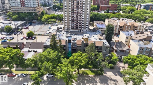 Urban residential landscape with a mix of building types and mature trees - G14 10148 118 Street Nw, Edmonton, AB 