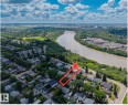 Aerial perspective showcasing a residential area with mature trees - 4622 Ada Boulevard, Edmonton, AB 