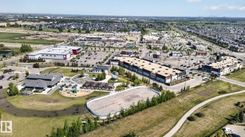 Aerial perspective highlighting a commercial and residential development - 3456 Cutler Crescent, Edmonton, AB - Outdoor With View