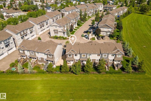 Aerial perspective highlighting townhome architecture - 11 4205 30 Street, Edmonton, AB 