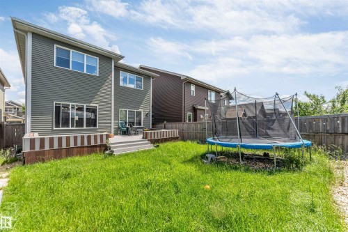 Rear elevation with multi-level deck and ground-level patio - 8516 216 Street, Edmonton, AB 