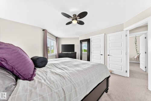 Neutral wall paint finishes complement the light-colored carpet flooring - 13724 166 Avenue Nw, Edmonton, AB 