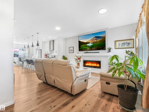 9311 226 Street, Edmonton, AB - Indoor Photo Showing Living Room With Fireplace