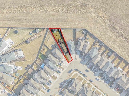 Aerial Property Boundary Map. Illustrating the defined perimeter of the property within its surrounding context - 17171 38 Street, Edmonton, AB 