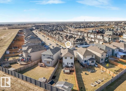 Aerial perspective showcasing a residential area with varied housing styles - 17171 38 Street, Edmonton, AB 