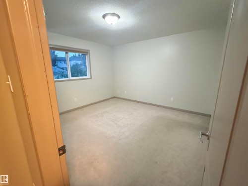 Neutral-toned room featuring a single window with blinds, carpet flooring, a flush-mount ceiling light fixture, and light-colored walls with baseboards - 1978 Tomlinson Green Green, Edmonton, AB 