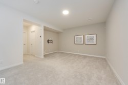 Spacious room featuring light-toned carpeting, neutral wall paint, and recessed ceiling lighting - 