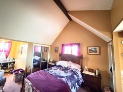 Vaulted ceilings with exposed beam detail - 